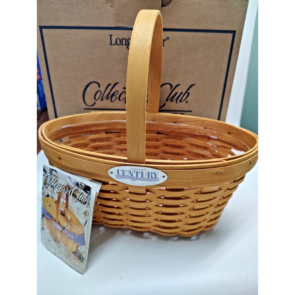 Longaberger 2000 Century Celebration Basket Collectors Liner Protector Box 10.5"
